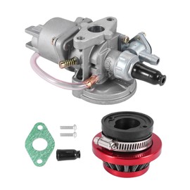Carburetor Carby + Red Air Filter + Stack for 2 Stroke 47Cc 49Cc Engine Parts Mini Kids ATV Dirt Pocket Bike Minimoto