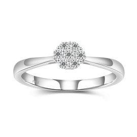 JXSJEW 925 Sterling Silver Snowflake Ring with 7 Zirconia Stones Size 5 for Women Elegant Winter Jewelry