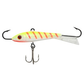 Northland Fishing Tackle Puppet Minnow Darting Fishing and Ice Fishing Lure for Walleye, Pike, Trout, and Panfish, UV Electric Perch, 5/16 Oz, 1/Cd