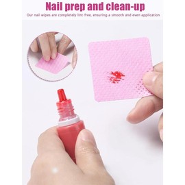 Lint Free Nail Wipes, 400 PCS Non-Woven Fabric Nail Cleaning Pads Pink Lash Extensions Cleaning Wipes Nail Salon Supplies (400 PCS) - Color: pink, Size: 800 PCS