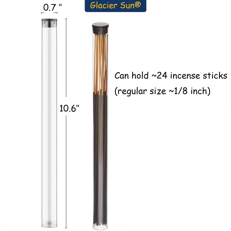 Clear Plastic Tube with Black lid, 12 Pack, Storage Holder