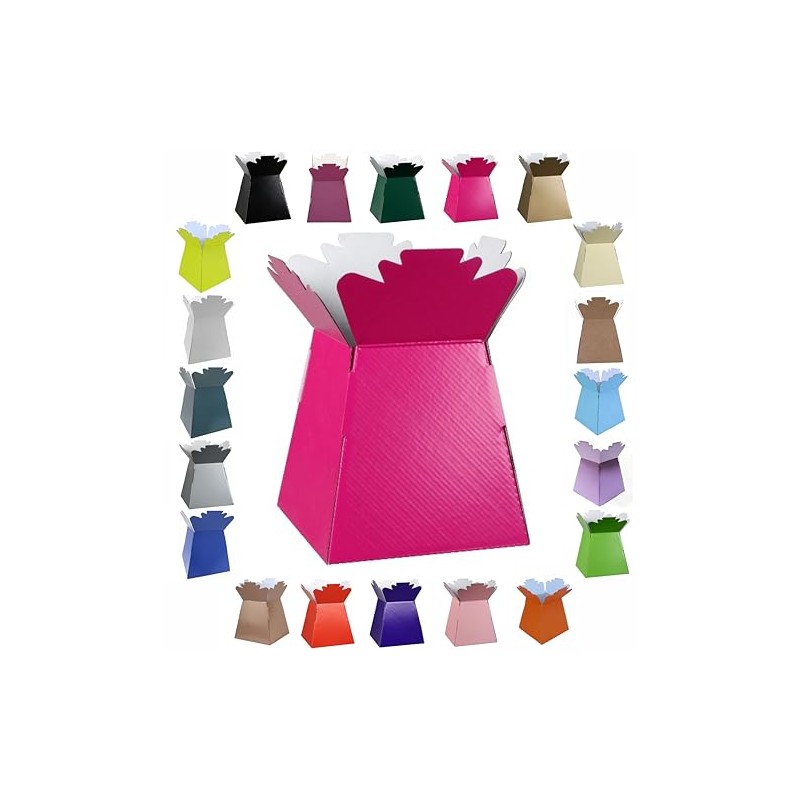Glossy Vibrant Bouquet, Flower Box/Vase - Transportation Display, Presentation Boxes