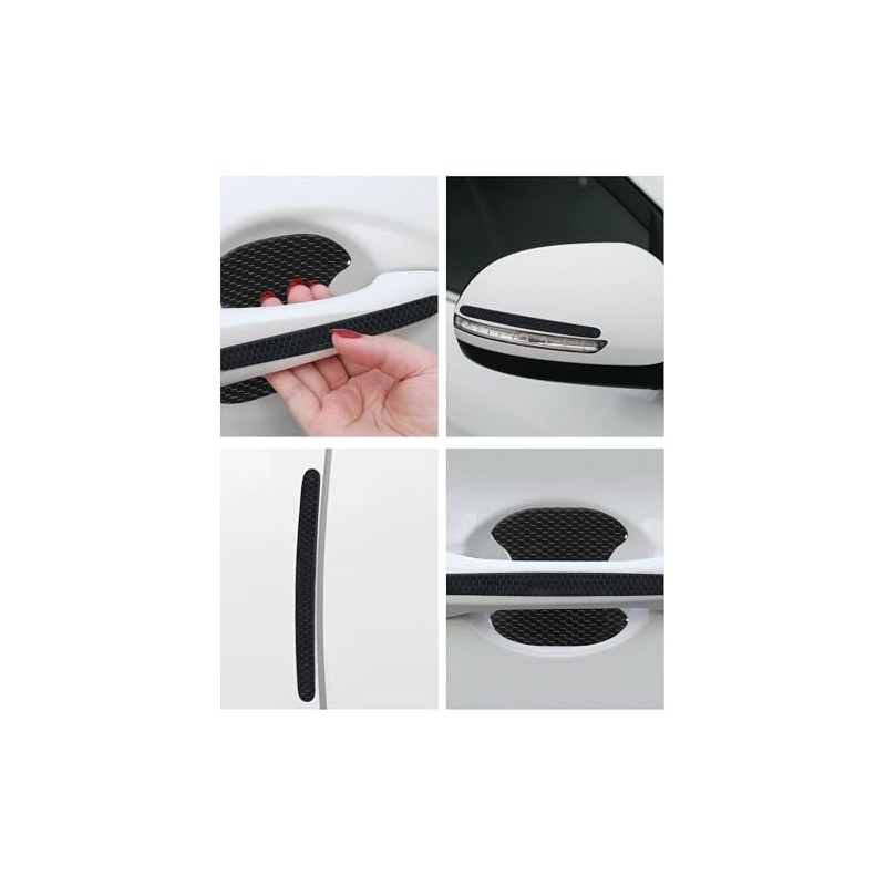 8 protectores de manija de puerta de coche, accesorios reflectantes