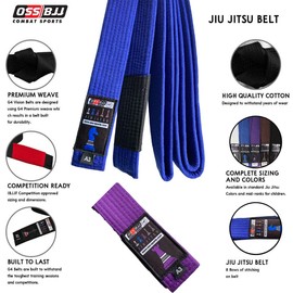 OSS Combat Sports BJJ Belt - Brazilian Jiu Jitsu Belt - Jujitsu Belt - RIBJJF Approved Adult’s Size Brazilian Jiu-Jitsu Belt 100% Cotton Durable Competition Ready Belts- BJJ Gi A2, A3 (Brown, A2)