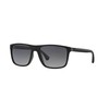 Emporio Armani Men's EA4033 Square Sunglasses, Rubber Black and Grey/Gradient