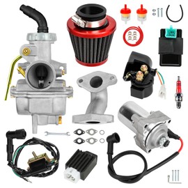XIKOBY PZ20 Carburetor Ignition Coil Starter Motor Relay Voltage Regulator CDI Box Kit Compatible with Tao tao Coolster 125cc 110cc Kazuma Baja 50cc Chinese ATV Quad 4 Wheeler Go Kart Dirt Bike Parts