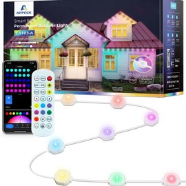 Appeck RGB Permanent Outdoor Lights 100ft, Smart Control Color Eaves Lights with 72 LEDs, IP65 Waterproof, 54 Scene Modes for Year-round Use - Size: 100FT