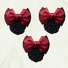 Minkissy 3Pcs Hair Snood with Flower Clip, Bowknot Mesh Bun