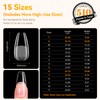 Makartt Medium Ballerina Nail Tips for Gel Extensions, 510pcs Half