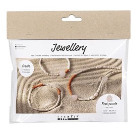 Creativ Company Jewellery Set - Make Your Own Jewellery with Real Crystals - Necklace and Bracelet with Rose Quartz
