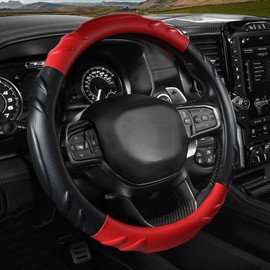 CACAWIZ Car Steering Wheel Cover for Dodge RAM - Steering Wheel Cover for RAM 1500 2500 3500, Black