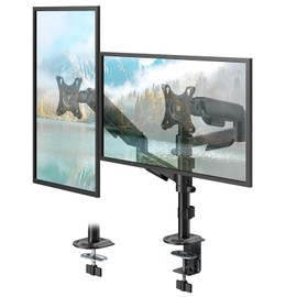 PUTORSEN Dual Monitor Stand for 17-32 Inch Screens,Holds up to 19.8lbs, Full Motion Adjustable Tilt Swivel Rotation, Space-Saving Desk Mount with C-Clamp & Grommet, VESA 75/100mm