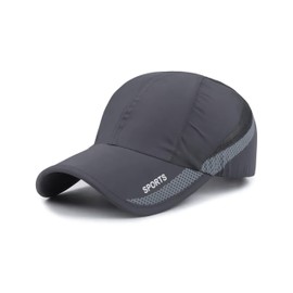 DENISH Gorra Deportiva Sport Impermeable. Cachucha con Broche Ajustable para Hombre y Mujer de Material Premium para Hacer Ejercicio, Caminar, Running, Actividades al Aire Libre (Gris Oscuro)
