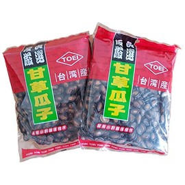 Set of 2 Licorice and Watermelon Seeds, Edible, Made in Taiwan, 10.6 oz (300 g) x 2 Bags