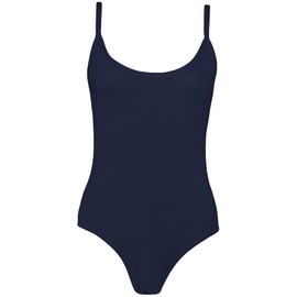 STAR FASHION Cami Bodysuit for Women's Camisole Vest Plain Ladies Sleeveless Strappy Bodysuit Leotard Top Navy Blue-12-14