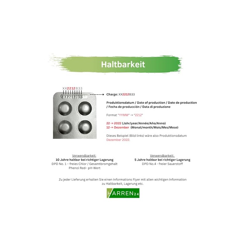 harren24 Test Tablets for Shake Testers (Rapid) for Chemical Water