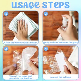 BIZOI 90 Stück Suncatcher Sticker, Prisma Fensteraufkleber für Vogelschläge, Vogel Form Fenster Aufkleber, Regenbogen Prism Aufkleber für Glastürschutz verhindern Vogelschläge Vogelwarnung