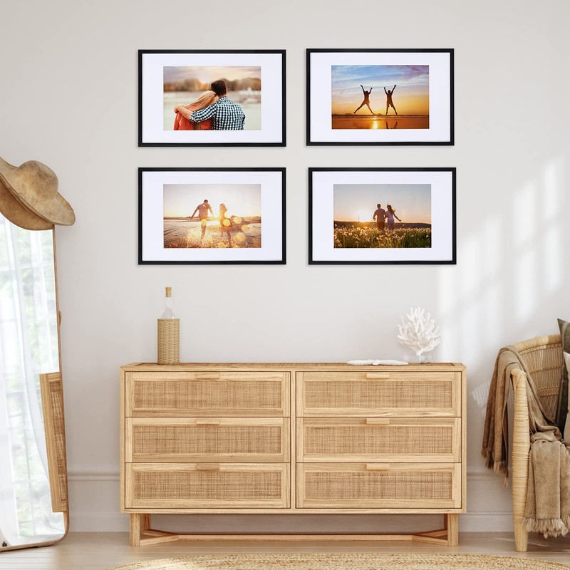 Giftgarden 11x17 Picture Frame Pack of 4, Matted 11x17 Frames