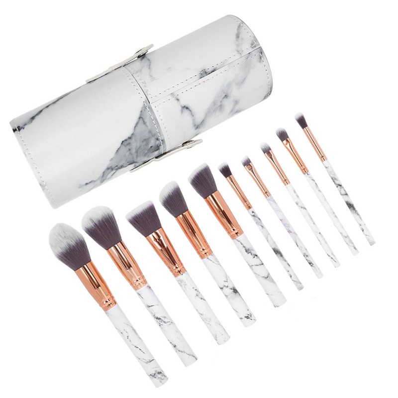 10Pcs Makeup Brush Eyelash Blush Brush set with Storage Holder