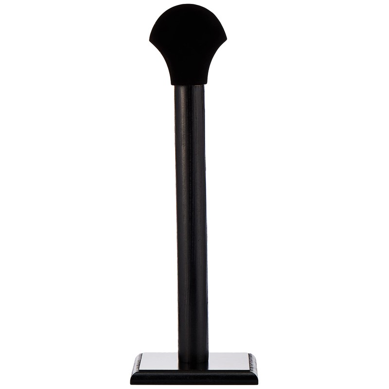 SZCO Supplies 17” Black Wooden Full-Sized Helmet/Headwear Display Stand with