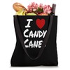 I Heart (Love) Candy Canes Winter Peppermint Christmas Tote Bag