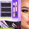 calphdiar Russian Cluster Lashes Kit 14-20mm Long Eyelashes Individual Kit
