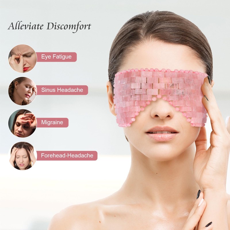 gemshan Jade Eye Mask 100% Natural Genuine Gemstone Jade Stone