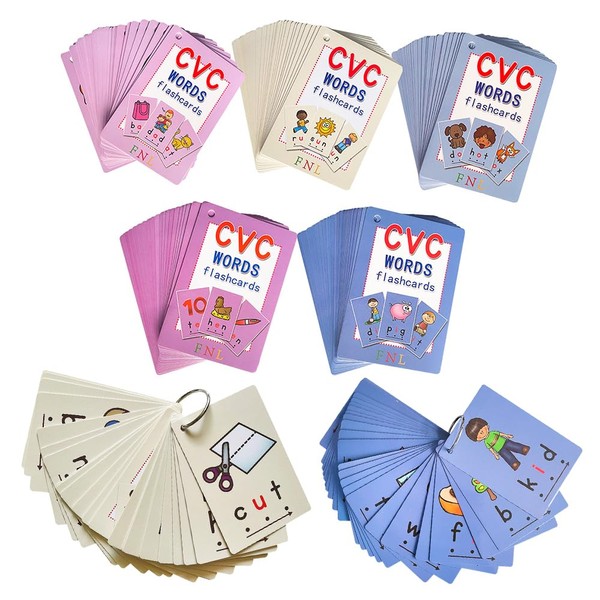 Lachilly CVC Words Flashcard Consonant+Vowel+onsonant Toddler Learning Supplies for Kindergarten