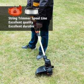 JINHENB 6 Pieces Strimmer Spool Line for Black and Decker, 30FT Auto Feed Replacement Strimmer Spool Line,Diameter 0.065 in with Spool Cover and Spring