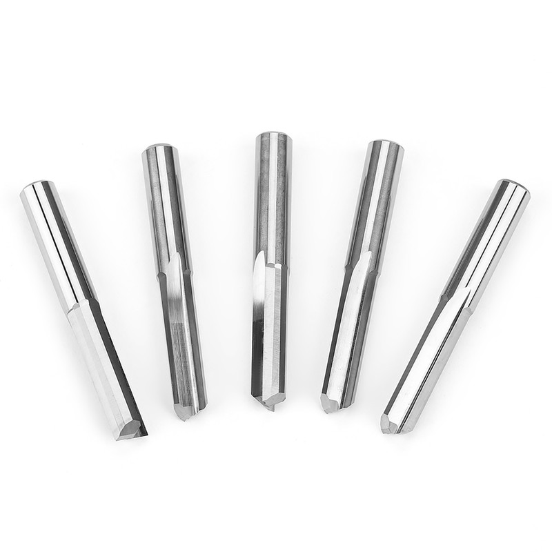 5PCS 6x22mm Router Cutting Bit Double Flute Straight Slot CNC