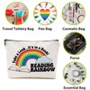 Book Lovers Gifts Makeup Bag, Reading Cosmetic Bag, Rainbow Travel