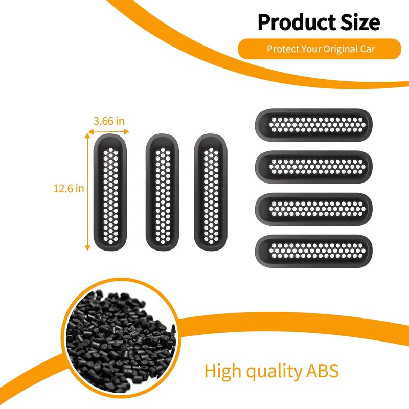Hoolcar Front Grill Mesh Inserts Clip-in Honeycomb Grille Guard Cover