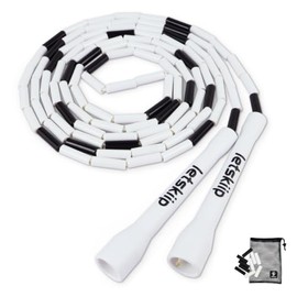 Classic Beaded Jump Rope, Adjustable Tangle-Free Set | 4 styles, segmented skipping rope with shatterproof PP beads, for indoor/outdoor fitness, kids 