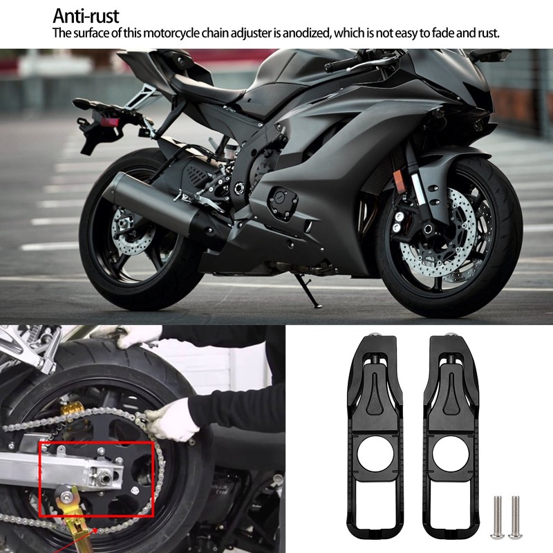 Pair Motorcycle Left Right Chain Adjusters Tensioners Replacement for Yamaha