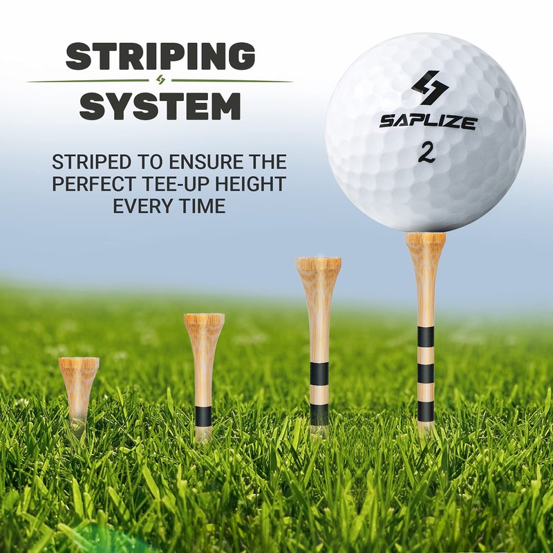 SAPLIZE Golf Bamboo Tees, Pack of 150 (70 mm) -