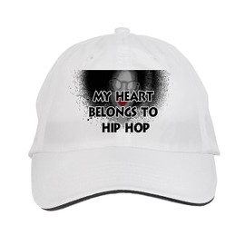 Makoroni - My Heart Belongs to Hip HOP Africa Afro American Hat Adjustable Cap, DesP2 White