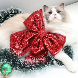 Regendeko Red Christmas Bows Glitter Bows Christmas Tree Bow Christmas Bows Ribbon Christmas Decoration