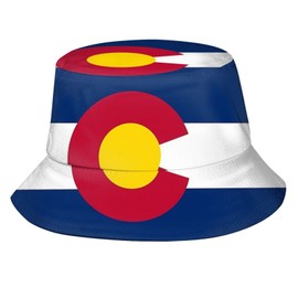 Cute Colorado State Flag Bucket Hats Fashion Sun Cap Packable Outdoor Colorado Fisherman Hat for Women and Men
