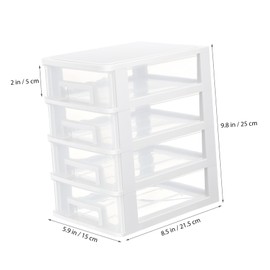 Healvian 4 Layer Collapsible Storage Box Lids Desktop Drawer Type Organizer for Cosmetics Pp Plastic Transparent