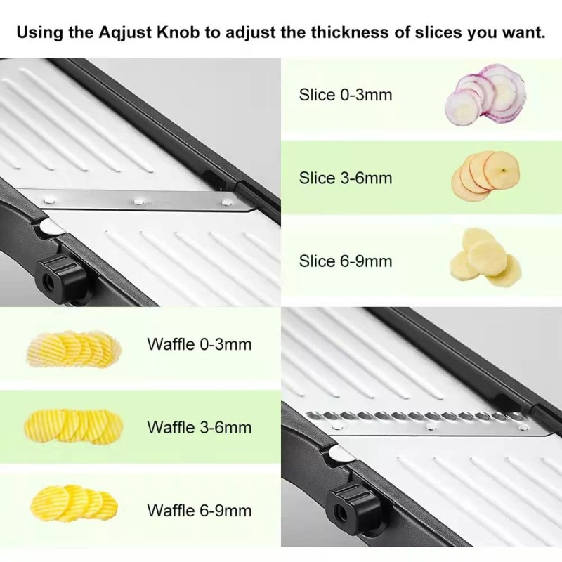 VEKAYA Adjustable Mandoline Slicer, Mandoline Slicer for Kitchen, Mandolin wi...