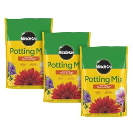 Miracle-Gro Potting Mix, For Indoor or Outdoor Potted Plants, Flowers, Vegetables, Shrubs, Annuals, and Perennials, Feeds Up to 6 Months, 8 qt.