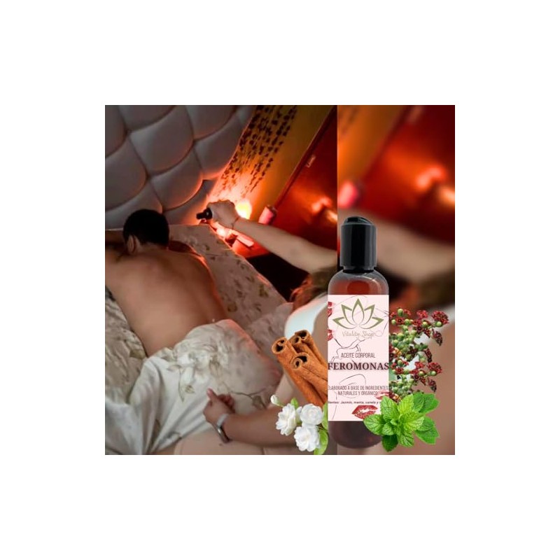 Aceite orgnico corporal para masaje De Feromonas de 125mL. Con