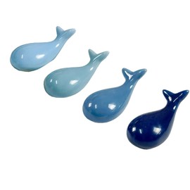 JIHUOO Set of 4 Blue Whale Chopsticks Holder Ceramic Chopsticks Shelf Holder Sticks Holder Cushion Rest Chopsticks Restaurants Accessories