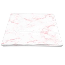 Pizuna Pure 100% Cotton Flat Sheets Only Full Carrara Marble Pink (1 PC), Luxurious 400 Thread Count Long Staple Cotton Sateen with 4" Hem (Combed Full Flat Sheet Only Cotton)