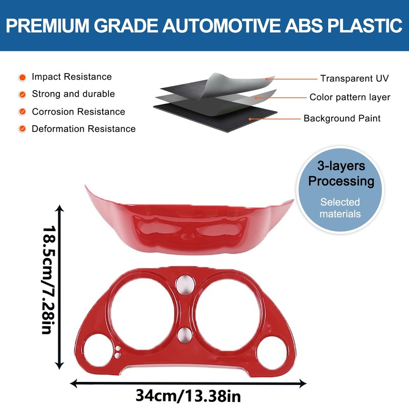 Center Console Dashboard Meter Panel Frame Trim Compatible with Mitsubishi