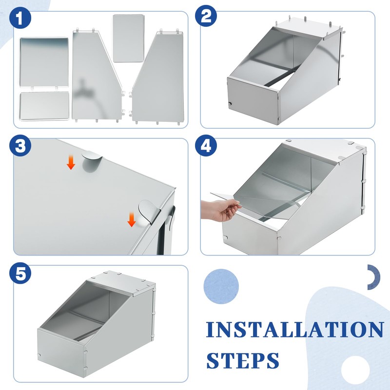Maxcheck 2 Pcs Galvanized Metal Rabbit Nesting Box Bunny Small