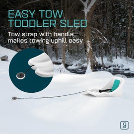 Gizmo Riders Baby Rider, Toddler Sled - 3-Point Harness, Anti-Slip Seat, Retractable Tow Strap, Durable Plastic, Ideal for 6 Months to 3 Years, Supports Up to 55 lbs, Winter Fun for Little Ones