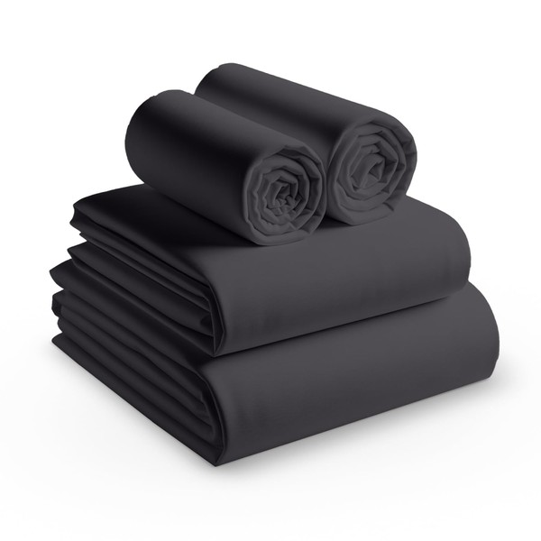 Bunny's Home California King Size Egyptian Cotton Sheets Dark Grey