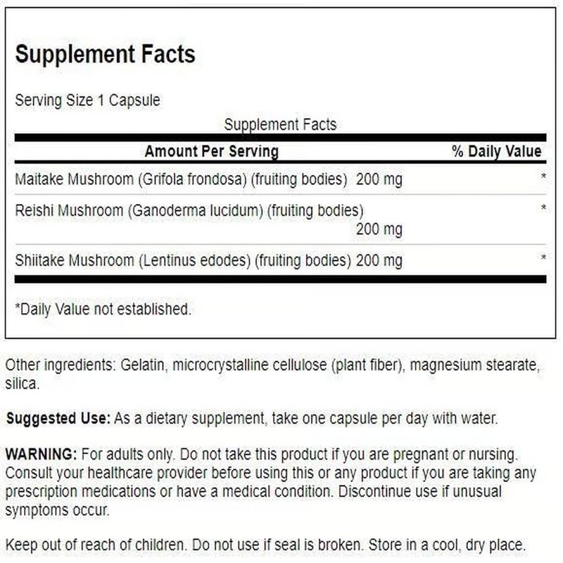 Swanson Full Spectrum Triple Mushroom Complex 60 Capsules
