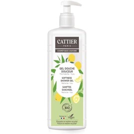 CATTIER PARIS Matcha Tea & Yuzu Shower Gel, Family Size with Pump Dispenser, Certified Natural Cosmetics